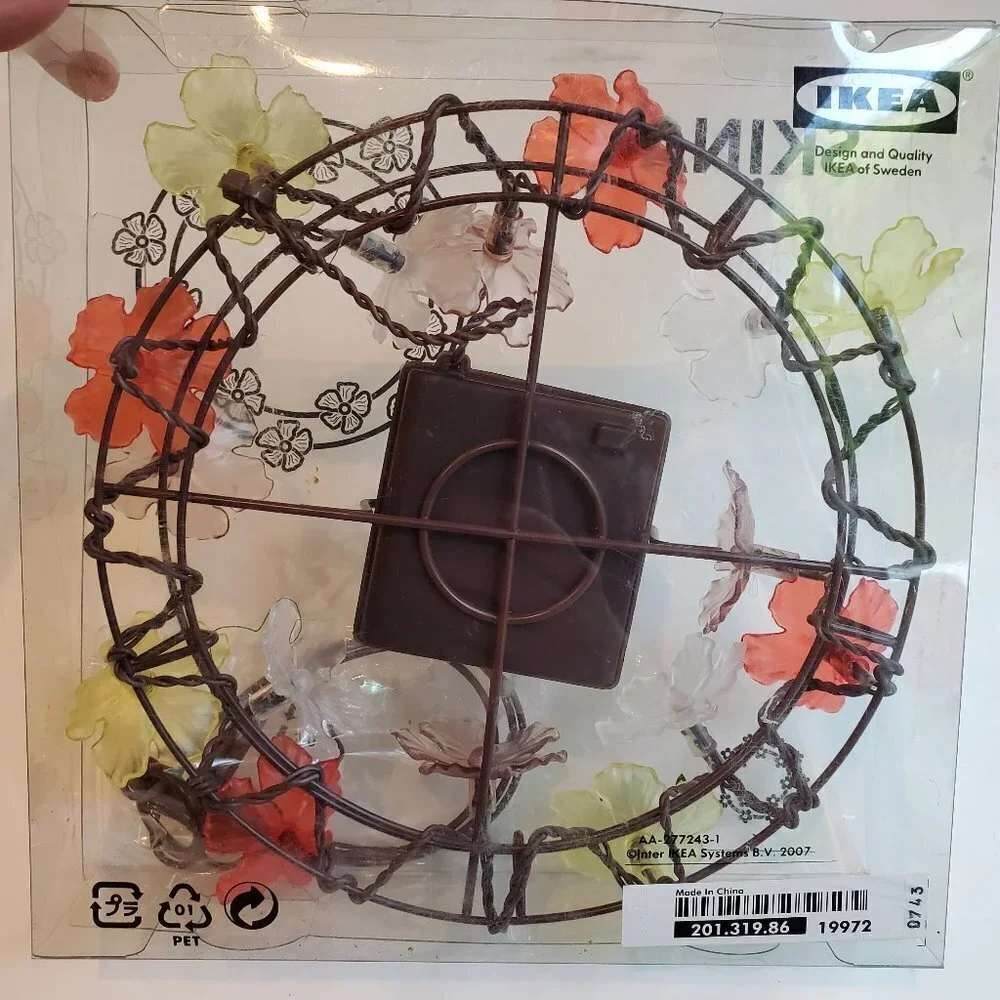 4 New in box IKEA Skina Lights Hang or candle base floral Multi‎ color 10 Lights
